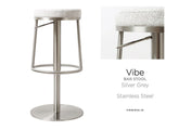 Vibe Stool W/Grey Fabric Seat - 2